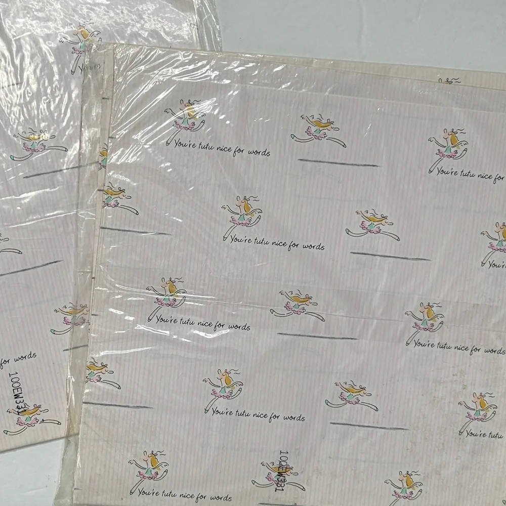 Vintage Gift Wrap Hallmark Lite Square Set of 2 (4 sheets total) Ballerinas NEW
